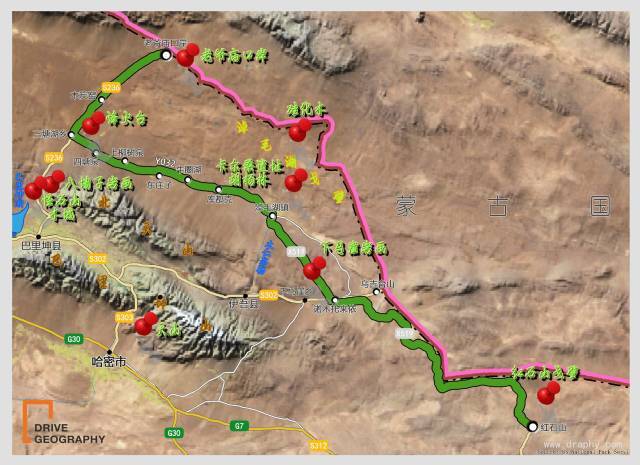 km)-东庄子(15km)-上柳树泉(20km)-四塘泉(15km)-三塘湖乡(15km)-木炭