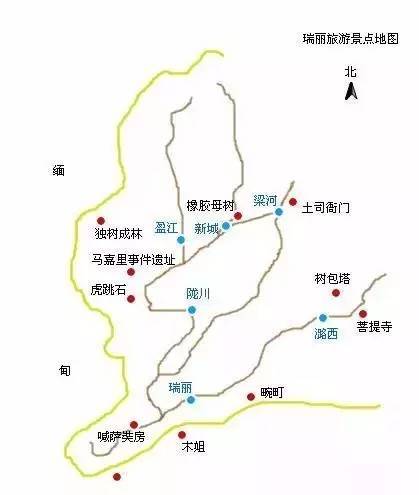 9.云南瑞丽旅游景点地图    宽419x495高