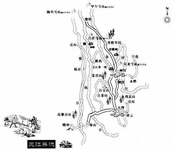 云南三江并流旅游景点地图图片