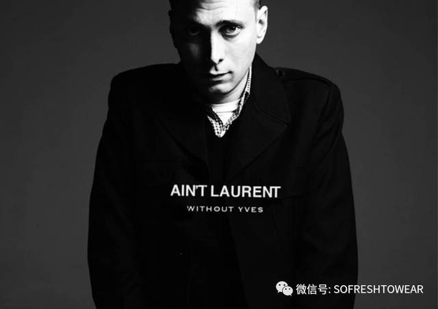 紧接着有人便设计了一件tee,上面写着"ain"t laurent without yves"