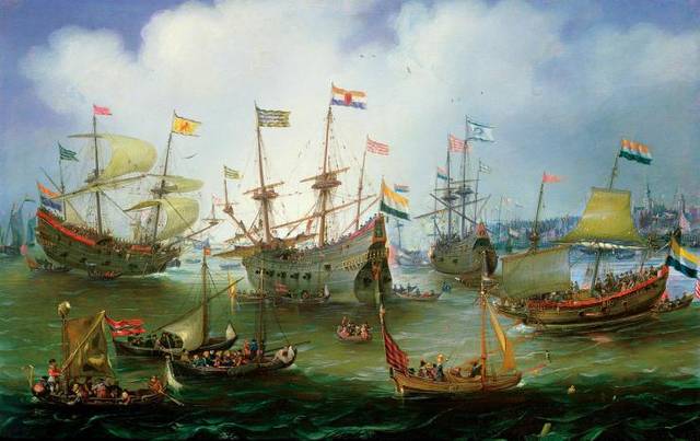 荷兰海军成功地拦截西班牙海军统帅奥昆多率领的一支由77艘西班牙和弗