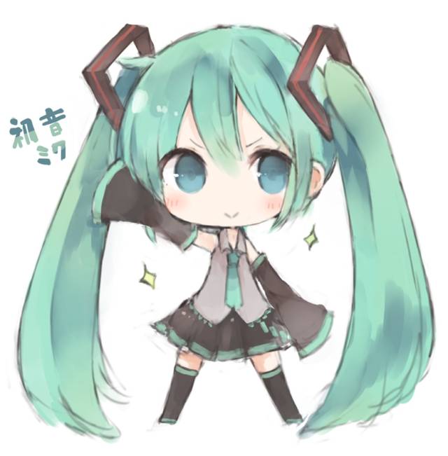 初音未来的官方设定形象为蓝绿色双马尾,衣服和机械部分以yamaha于