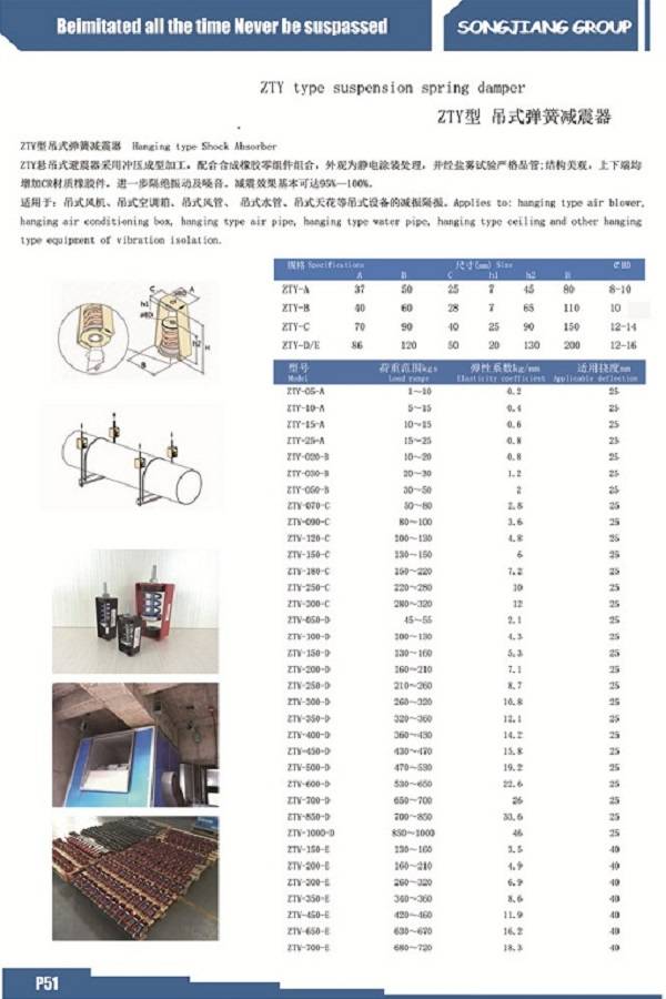 吊装空调箱,吊装水管,风管,吊装重型设备的减振消音 吊式弹簧减震器