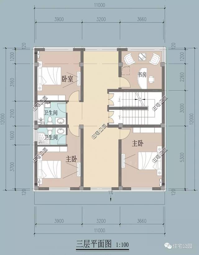 农村旧房改造,11x12米商住两用的临街别墅(全图 预算 视频展示)