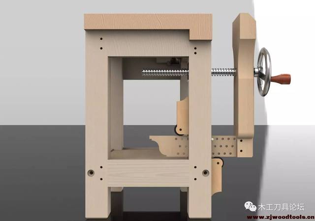 木工桌多角度详细图 单丝杠桌钳一体木工台的结构