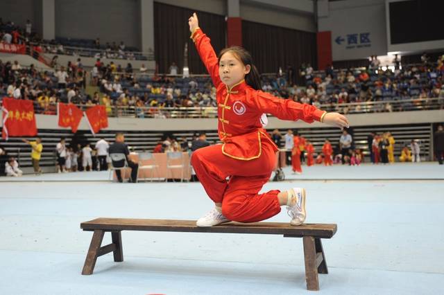 中年组与老年组的武术选手们 要么是衣决飘飘仙风道骨 要么是劲装短打