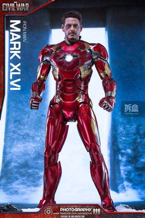 【aj摄影】hottoys 1/6 压铸合金《美国队长3》钢铁侠mk46