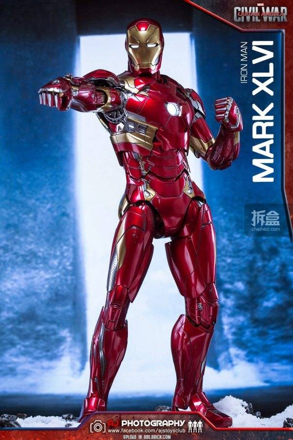 【aj摄影】hottoys 1/6 压铸合金《美国队长3》钢铁侠mk46