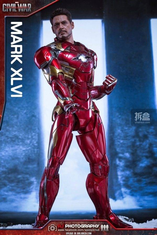 【aj摄影】hottoys 1/6 压铸合金《美国队长3》钢铁侠mk46