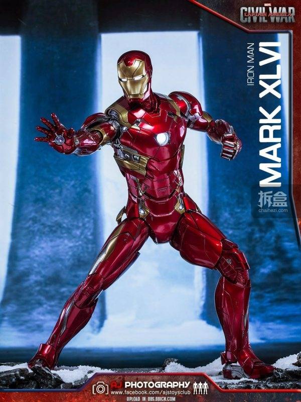 【aj摄影】hottoys 1/6 压铸合金《美国队长3》钢铁侠mk46