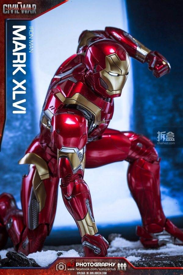 【aj摄影】hottoys 1/6 压铸合金《美国队长3》钢铁侠mk46