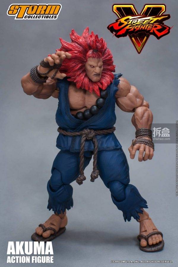 storm toys《街头霸王v》豪鬼akuma 1/12可动人偶,三头雕配置!