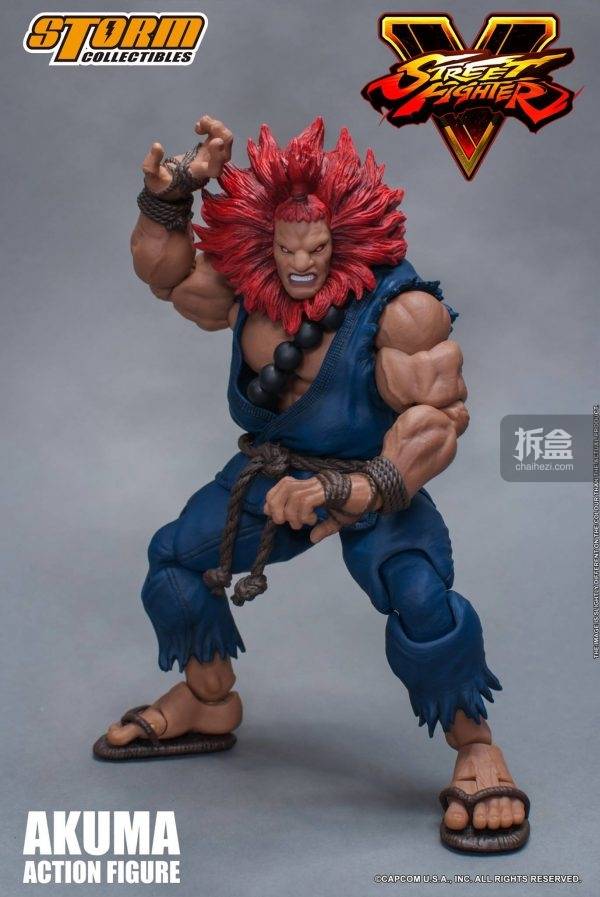 storm toys《街头霸王v》豪鬼akuma 1/12可动人偶,三头雕配置!