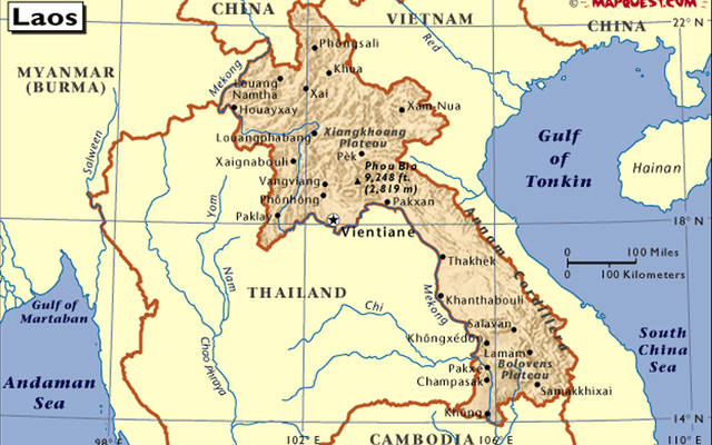 老挝是东南亚唯一的内陆国家,北邻中国,南接柬埔寨,东接越南,西北达图片