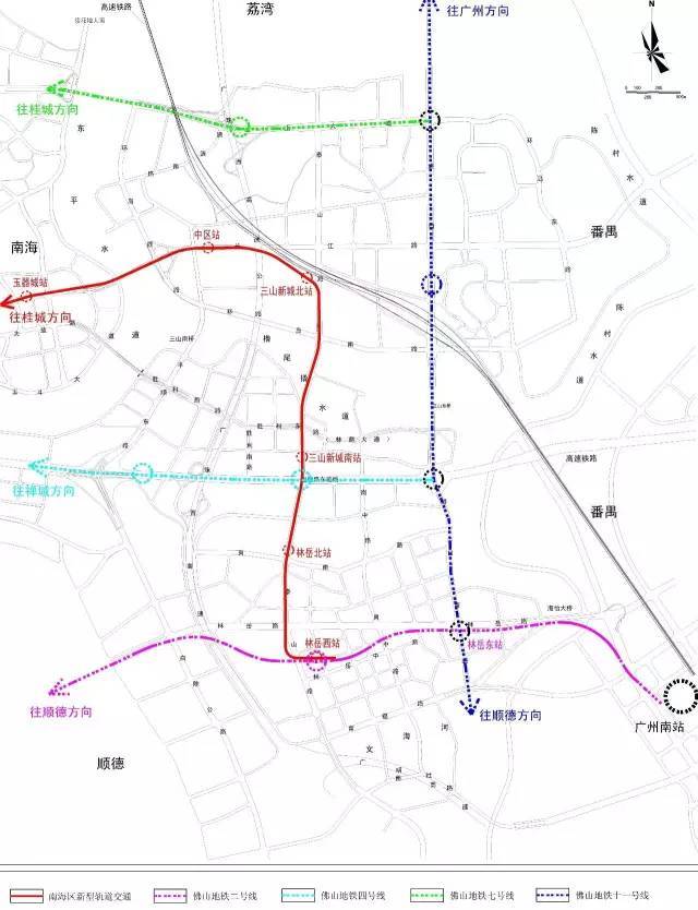 三山新城轨道交通规划 资料来源:桂城经济 平台声明