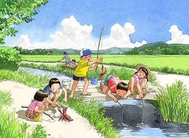 治愈插画「儿时夏日」:请以童年的信仰去爱去生活