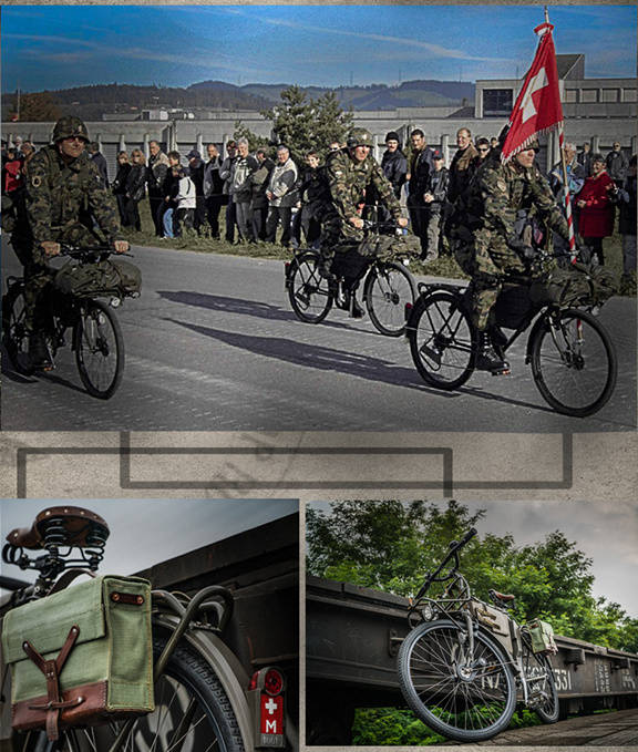 装备m93自行车的瑞士自行车部队
