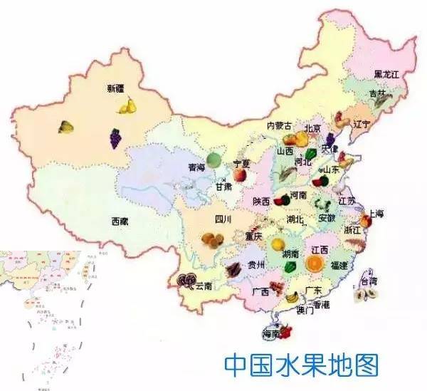 中国吃水果地图