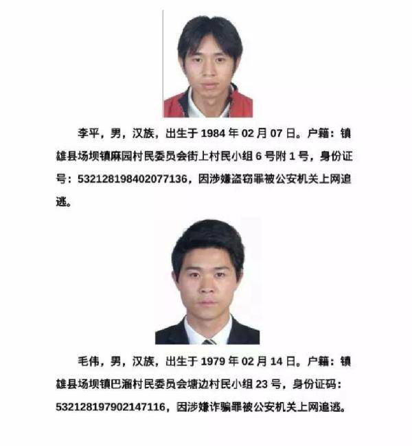 每抓获一名,镇雄县公安局将奖励1000元人民币,并对举报人资料绝对保密