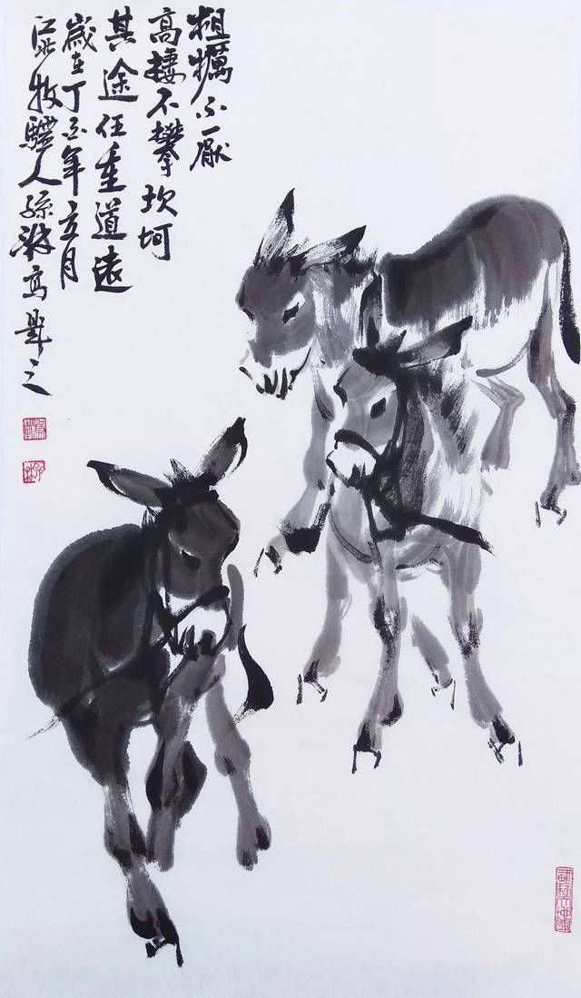 杜源吉工笔画创作班,师承著名画家黄胄先生,攻花鸟,山水尤擅画毛驴