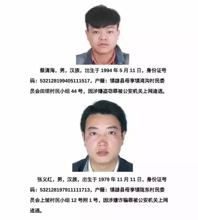 快看看你身边有没有通缉犯 云南警方悬赏65人 抓获一名奖1000元