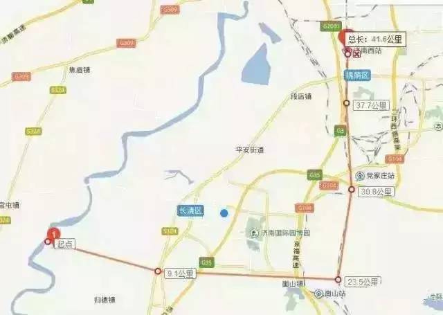 (郑济高铁长清段线路示意图)