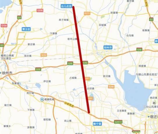 从地图上看,这条高速公路是 与徐州东环复线高速并列的一条纵向通道