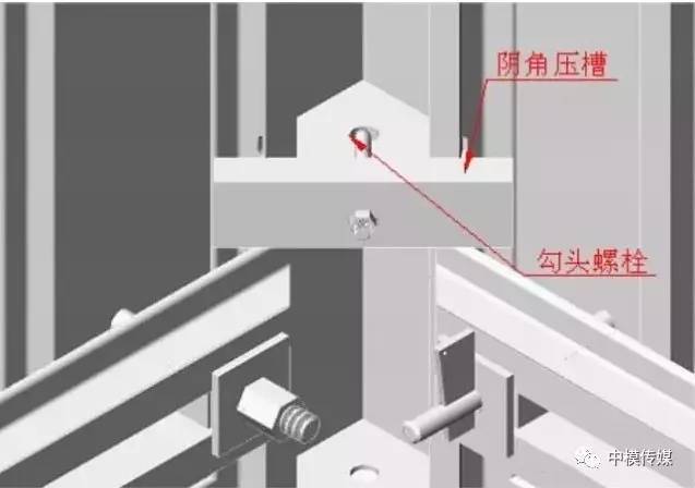 阴角模子口为30mm,且搭接处留1～2mm调节量,便于墙面平整不渗浆且