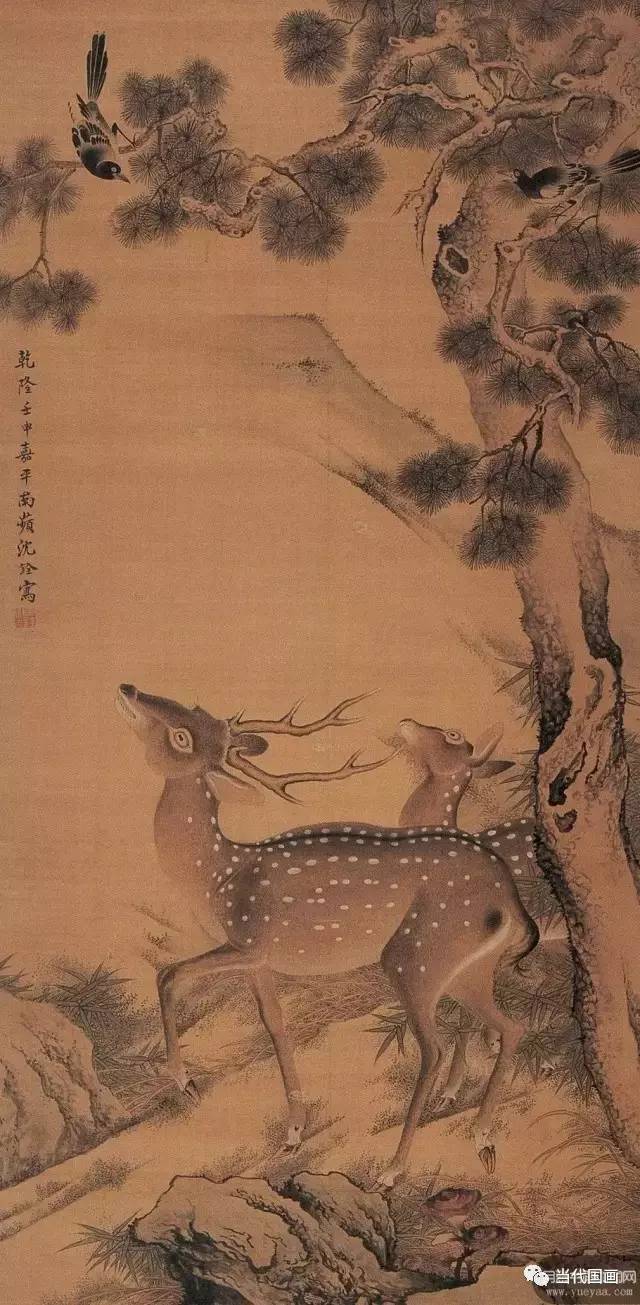 沈铨的花鸟画,行笔精致,格调高古,达到了一般画家难以企及的"有声有色