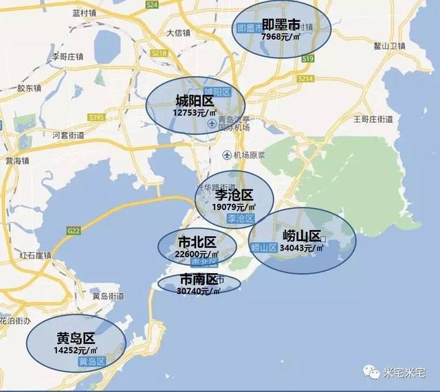 青岛市2017年7月份区域房价地图