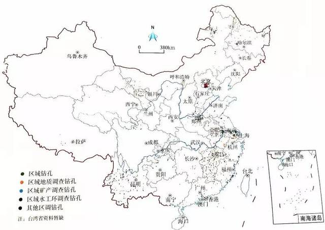 全国金属矿产地质勘查钻孔分布图