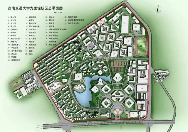 西南交通大学九里校区总平面图