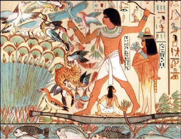 古埃及内巴蒙墓室壁画《捕禽图》 约公元前1360年