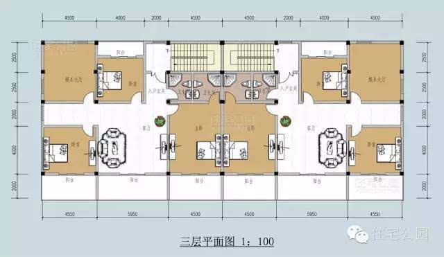 新农村自建房3层15米x13米 一楼商铺含平面图预算