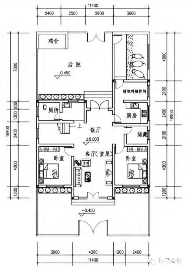 7套真正农村自建房户型 都带堂屋 含平面图