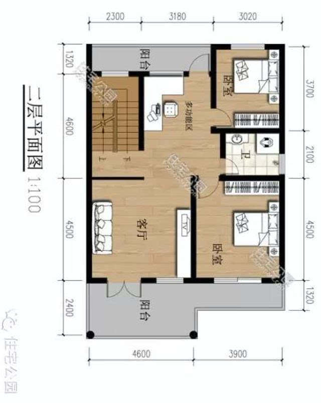 新农村自建房9米x15米 不要露台车库如何布局