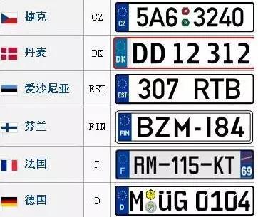 各国名车 汽车不同颜色的车牌 中型专用客车是啥颜色车牌  汽车牌照