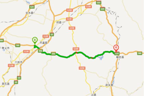 绕行路线:陕西,保德方向,奇村收费站驶离高速—国道108,省道206—省道