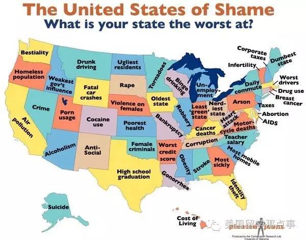 谁说国外没有"地图炮,看美国各州是怎样互黑的