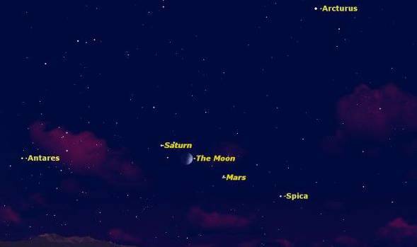 这是有着"大火"之称的天蝎座的心宿二,是一颗8月12日晚