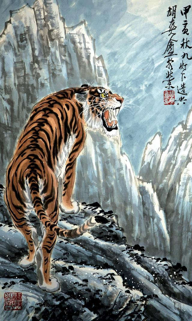 近现代画虎大师——胡爽庵画虎名作欣赏