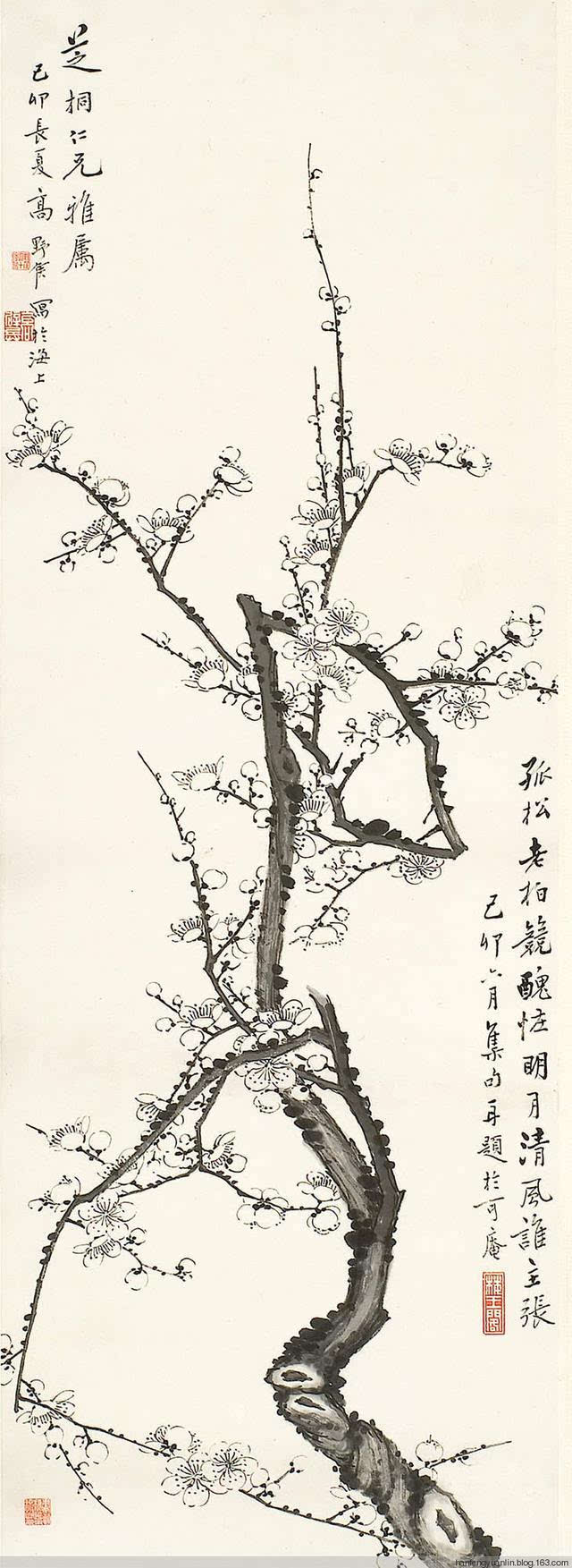 近代画梅名家自诩画到梅花不让人