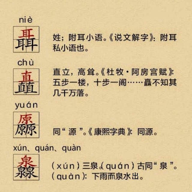 火炎焱燚 四叠字