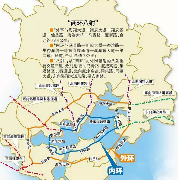 厦门已确定5条地铁线站点图 公路