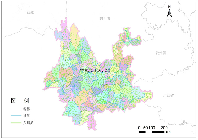 云南省乡镇行政区划 精度1:10万