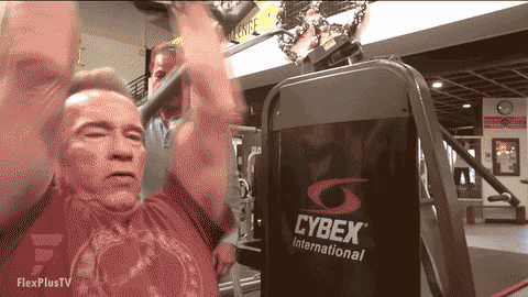 69岁的他,依然与老迈的教练在健身房中重训,尽管阿诺面目狰狞,不时