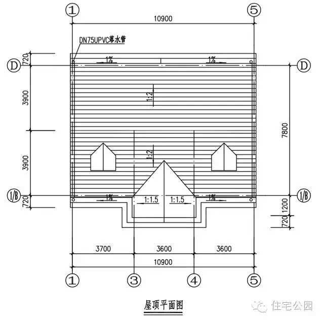 新农村3层自建房 罗马柱老虎窗确实提气 含图纸