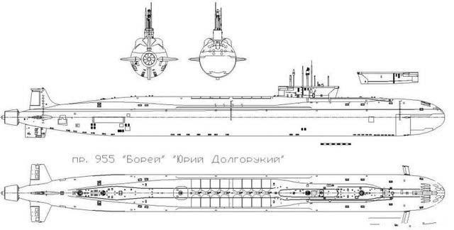 俄罗斯海军北风之神级新型核潜艇三视 ..