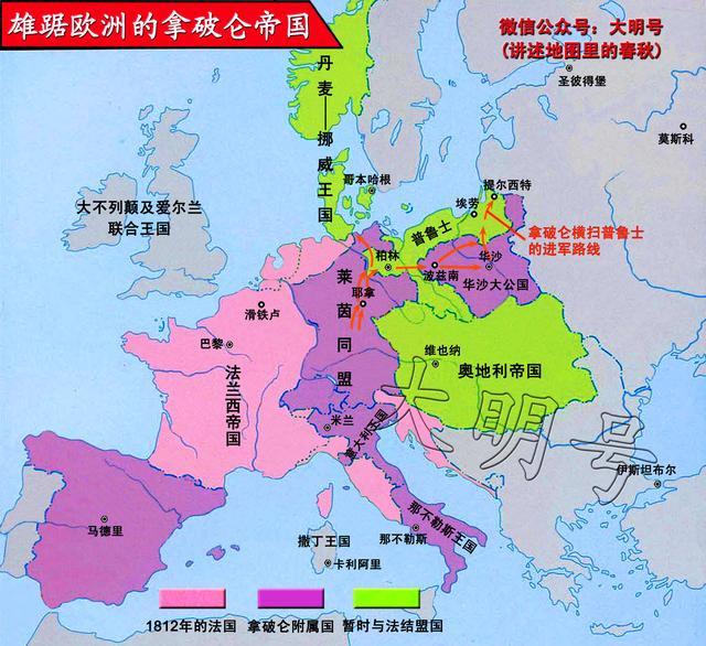 下图(图2)——雄霸一时的拿破仑帝国 1940年5月10日,破晓时分,蝗虫般