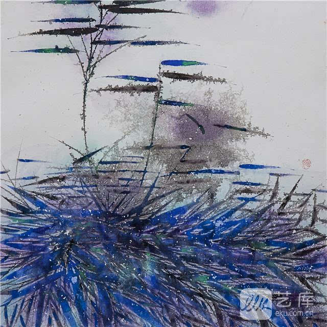 马媛媛《竹趣》--春,之五 66x66cm 纸本设色 2012